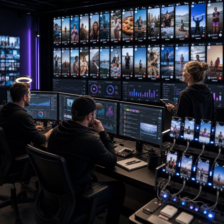 Short-video team operating multiple content accounts